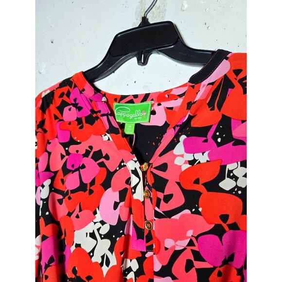 NWT Pappagallo Womens Multicolor Floral Long Sleeve Dress Medium Stretch Boho - Picture 4 of 12